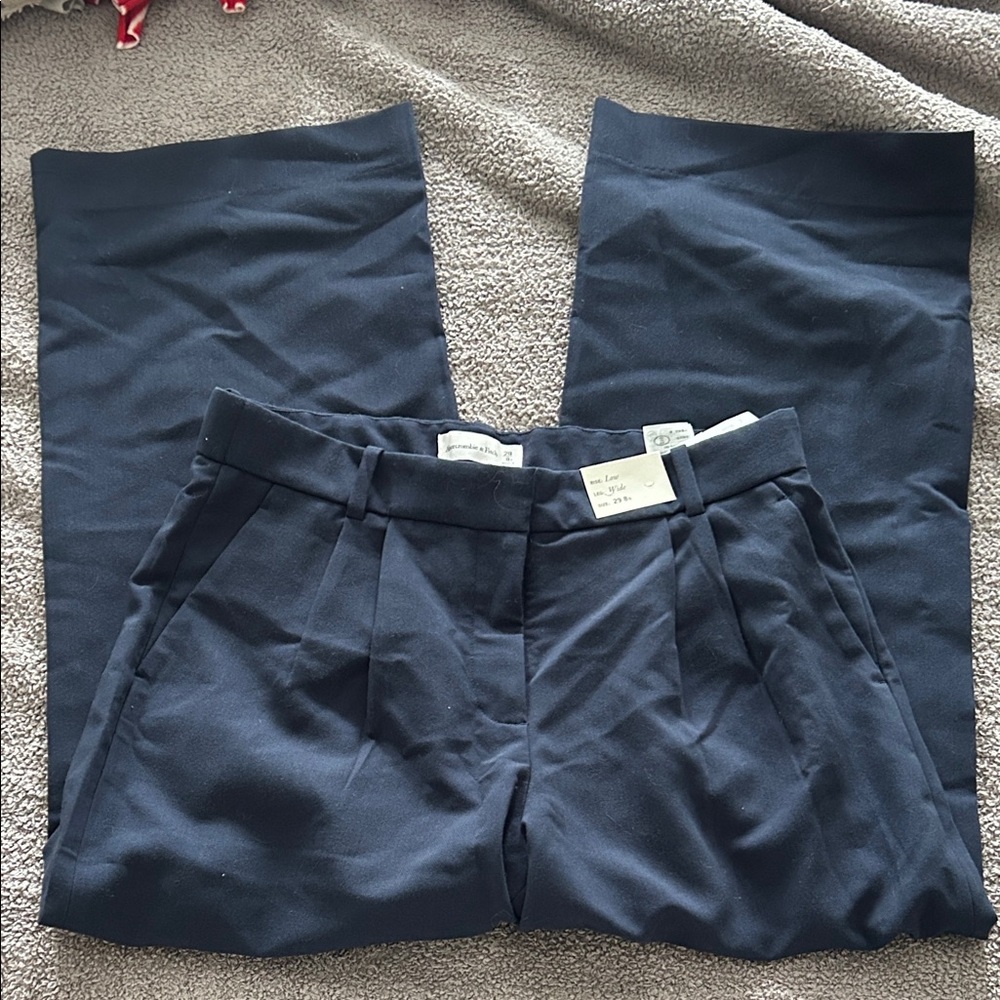Abercrombie & Fitch Navy Wide Leg Pants